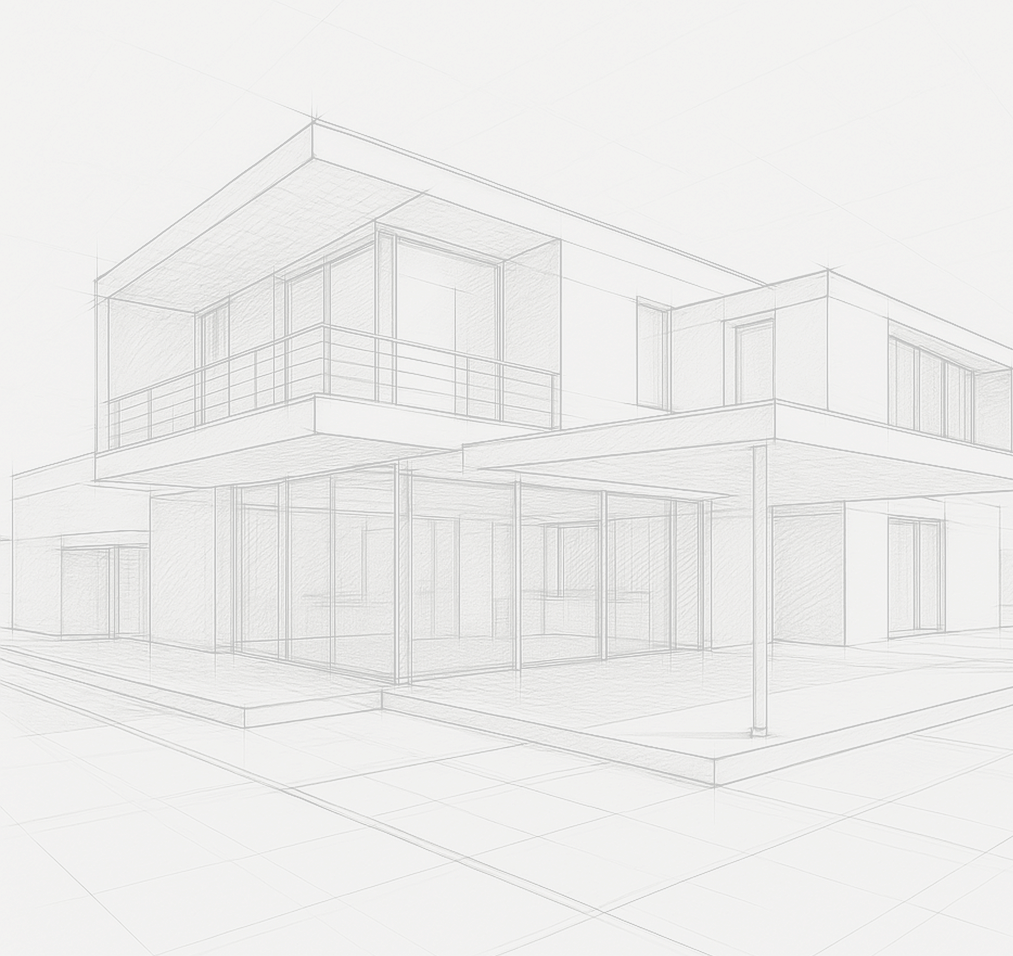 Szkic architektoniczny nowoczesnego domu